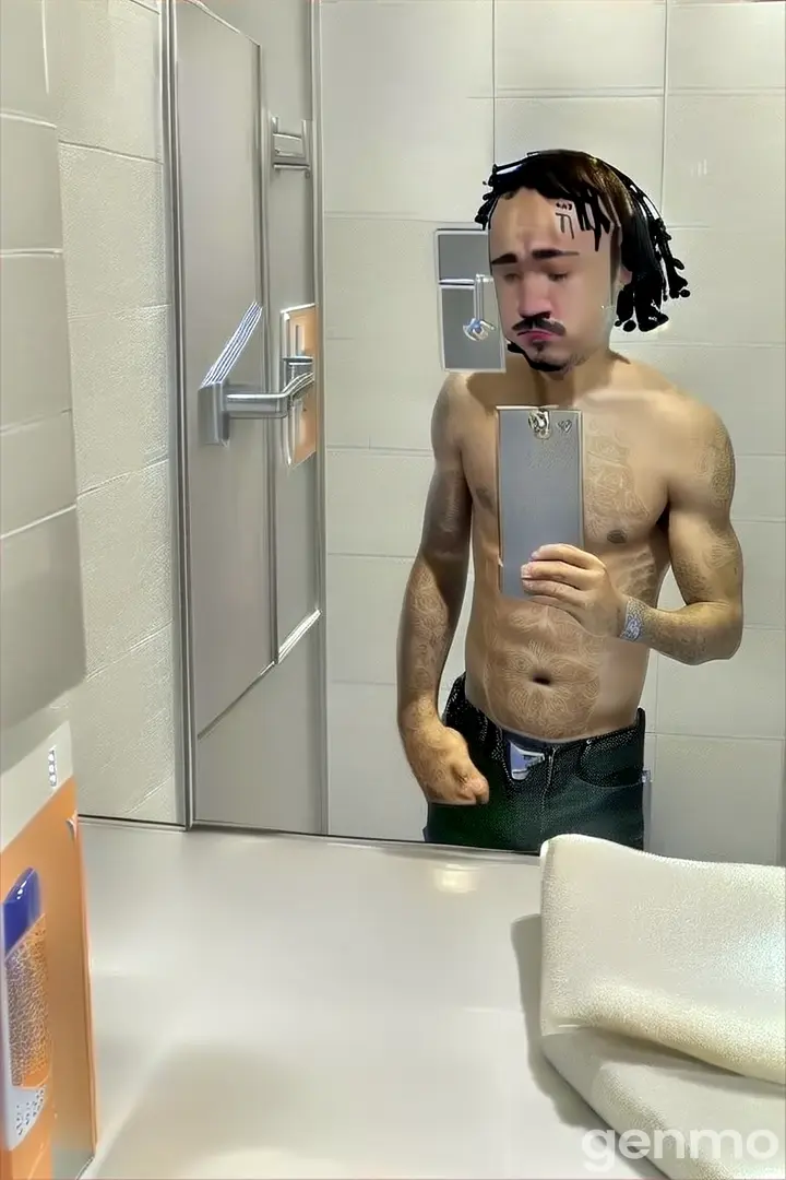 a man taking a selfie in a bathroom mirror