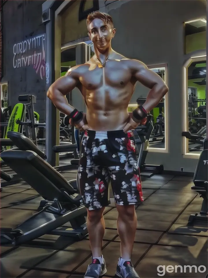 a man standing in front of a gym machine