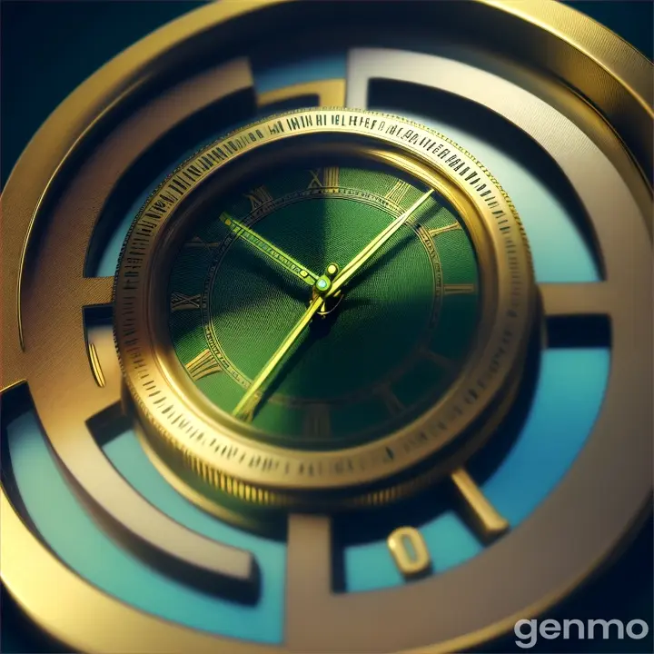 green clock running anti-clockwise