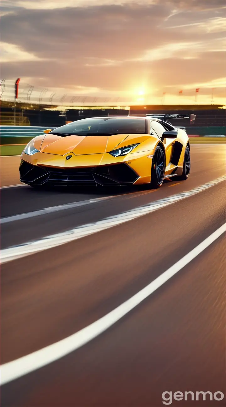 A Lamborghini on the race track 9:16 reatio drone shorts