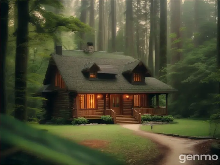 Casa cravada no meio da floresta