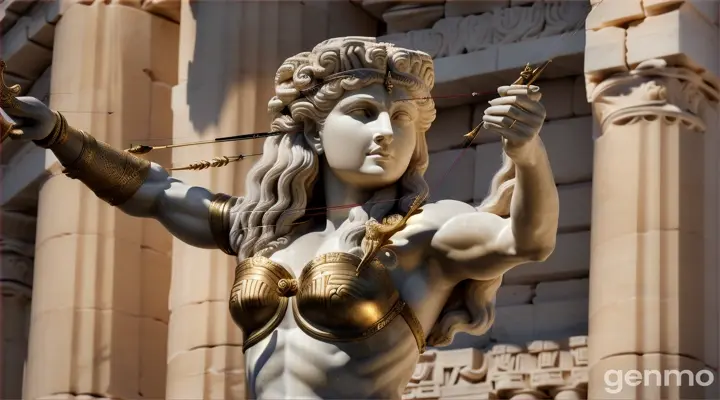 medusa shooting arrow.