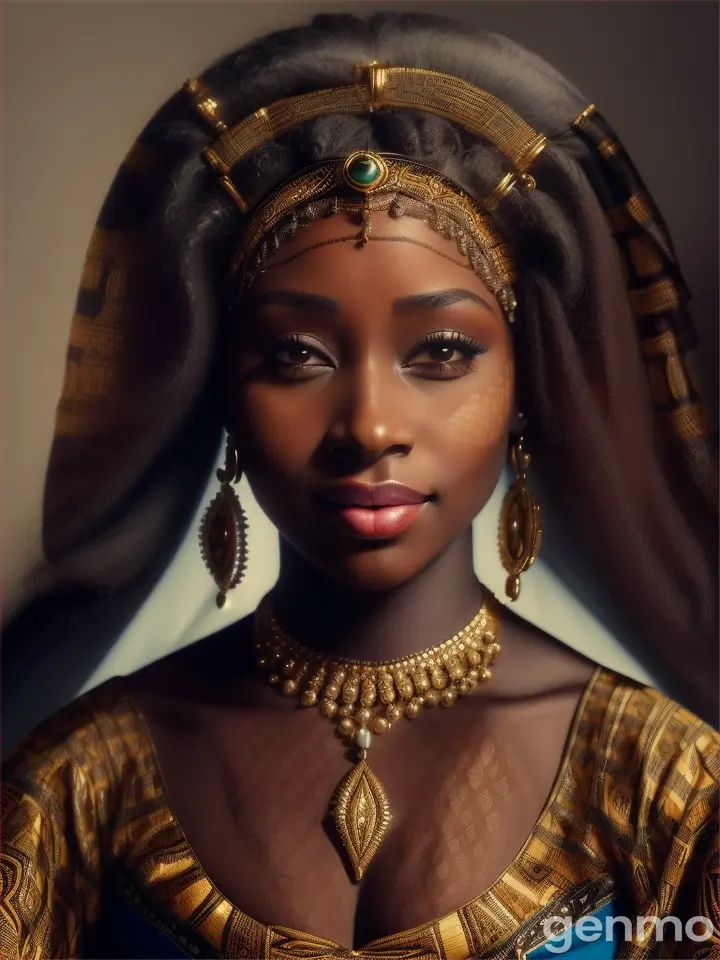 Dark black African Mona Lisa.