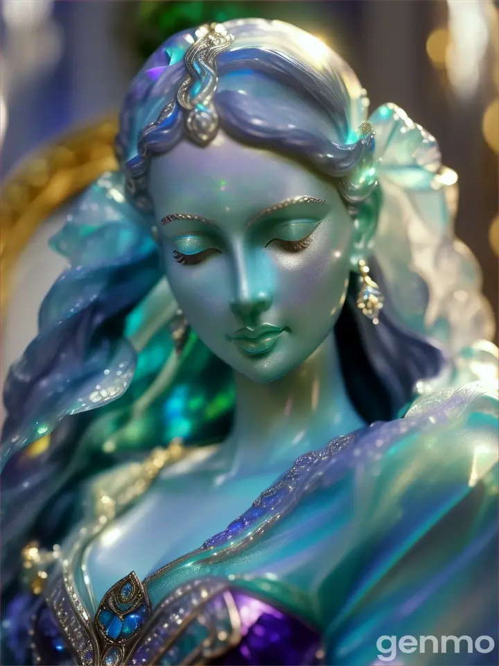 Opal statue of woman