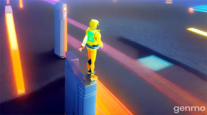 high quality, Ultra HD, Akira film style, STYLE 70s. anime style, in  city, full body, , colorful colors, Vivid  beautiful face, beautiful legs, blue eye, Atmosphere like Kyoto Animation, luminism, three dimensional effect, luminism, 3d render, octane render, Isometric, awesome full color, facing directly at the viewer positioned so that their body is symmetrical and balanced, - 64k