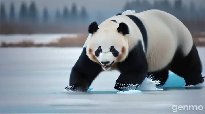 Vídeo do Avaí antártica urso panda caminhando no gelo hd 