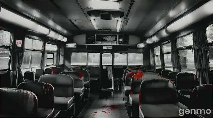 Scary atmosphere: The atmosphere of the bus has become even more horrifying, blood is leaking from the walls