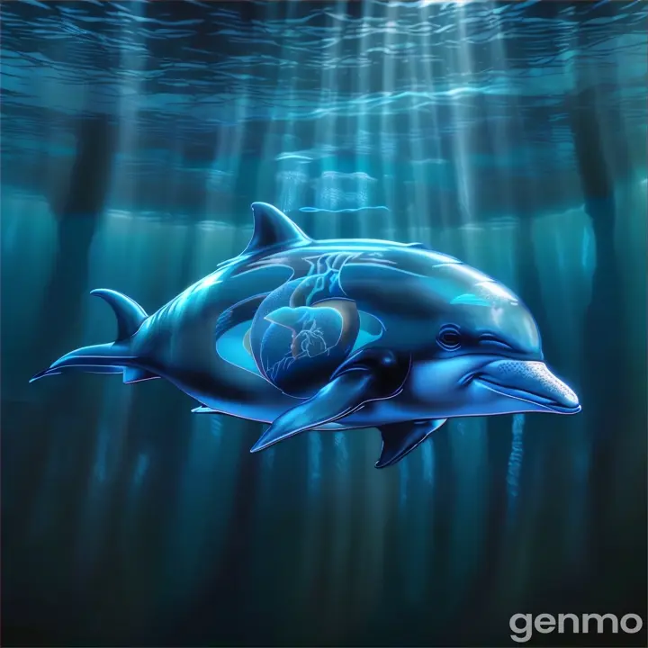 a computer generated image of a dolphin in the ocean