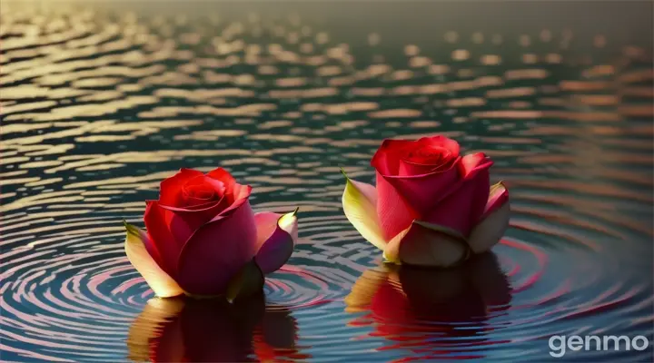 Une rose macroscopique avec des gouttelettes d'eau dessus