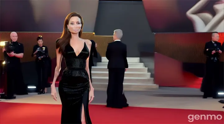 Angelina Jolie imagem de corpo inteiro na passadeira imagem real