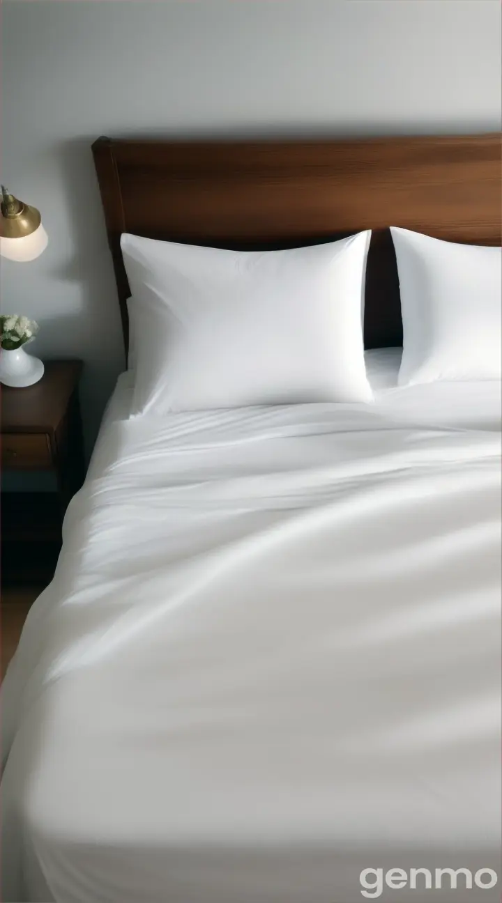 A neatly made bed with crisp, clean sheets and a sense of order, symbolizing the accomplishment of small tasks that set the stage for a productive day.



