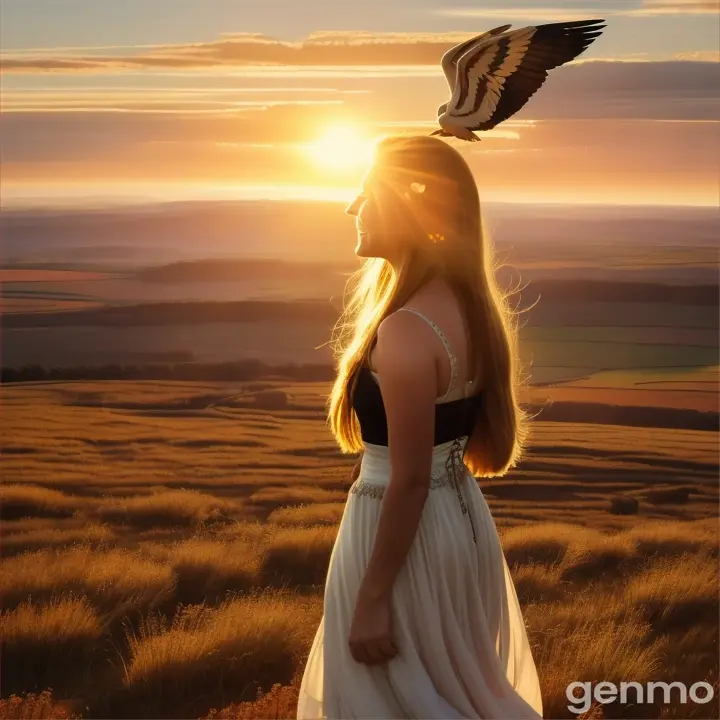 Scene 14: The Farewell

[Wide Shot]: The sun begins to set, casting a golden glow over the landscape. Seraphina smiles warmly at the traveler, her wings catching the last rays of sunlight.
[Seraphina]: "You now hold the keys to a life of fulfillment and joy. Remember these secrets, and let them guide you on your journey. You are capable of achieving great things, but always remember to live with purpose, kindness, and grace. Farewell, dear traveler. May your path be ever bright, and your heart always light."
[Transition]: The traveler bows in gratitude as Seraphina slowly fades into the evening light, leaving behind a sense of peace and confidence.