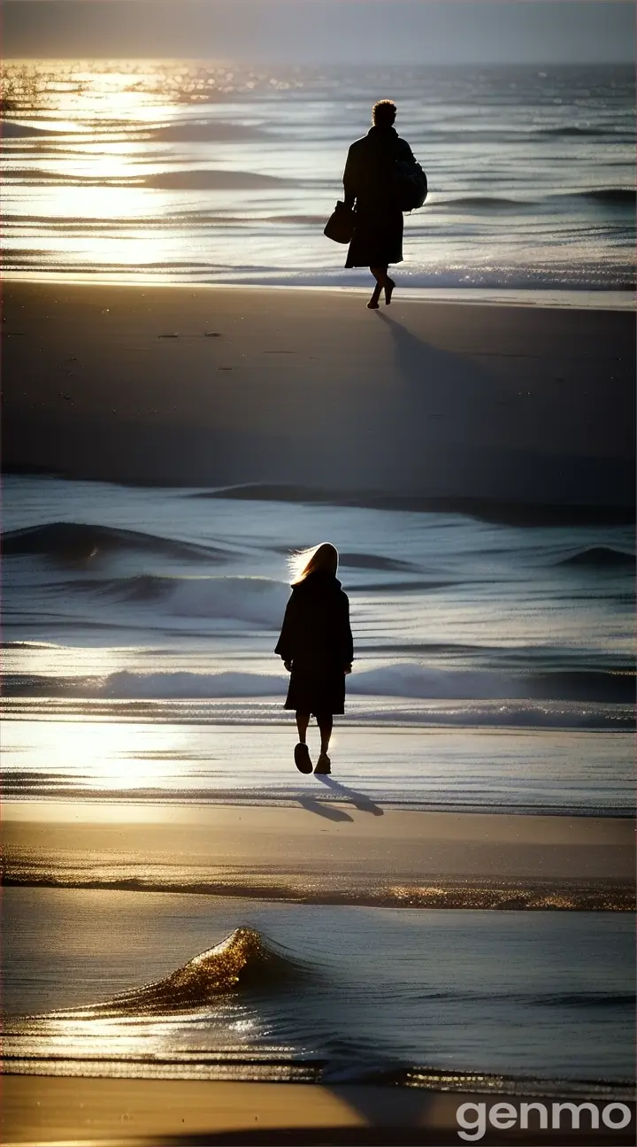 A person walking away from a chaotic, drama-filled scene, heading towards a serene and peaceful place, symbolizing the choice to stay away from negativity.











