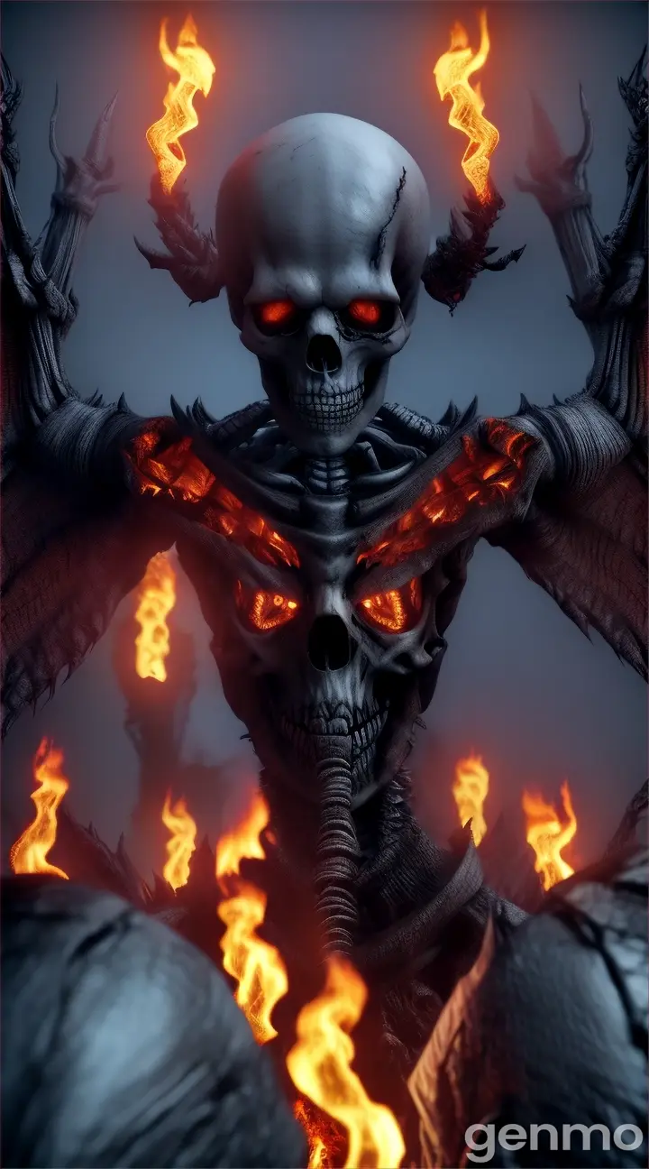 3d picture of Skeletons in hell