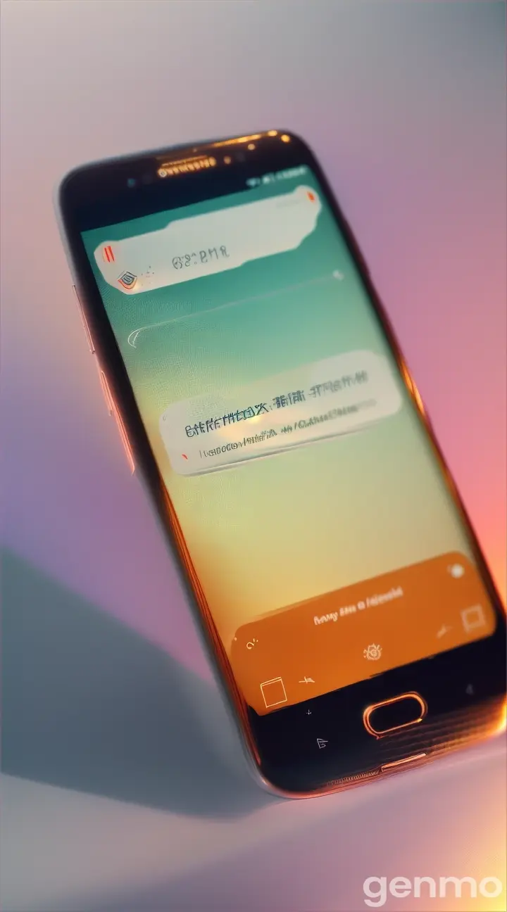 A close-up of a phone screen vibrating with a notification. The screen should display a new photo notification.” ony show notifiaction and ratio is 9:16