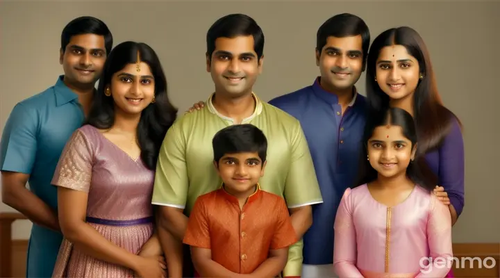 5. Describe the composition of Rahul's family.