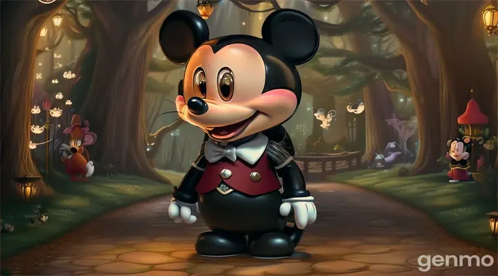 **A New Game Awaits:** Imagine a scenario where Mickey feels compelled to return to the enchanted forest, knowing the black cat might be waiting for another game.