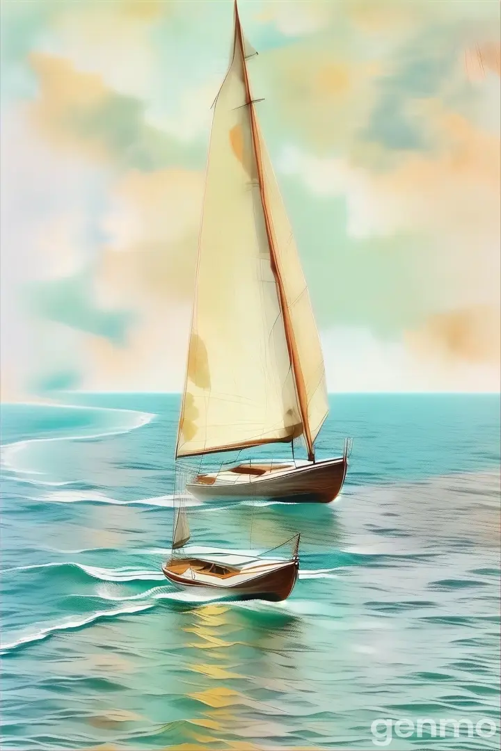 a small sailboat in the middle of a large body of water