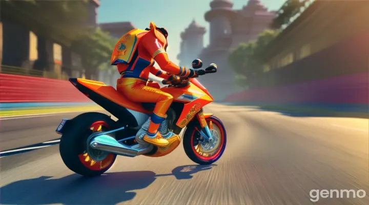 Ganesha bhagwan superbike running cartoon 3d 