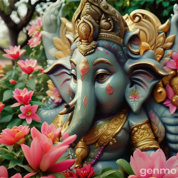 Lord Ganesha was seen dancing in garden