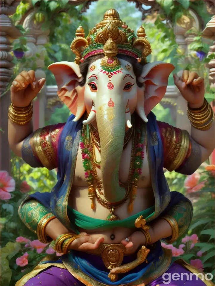 Lord Ganesha was seen dancing in garden