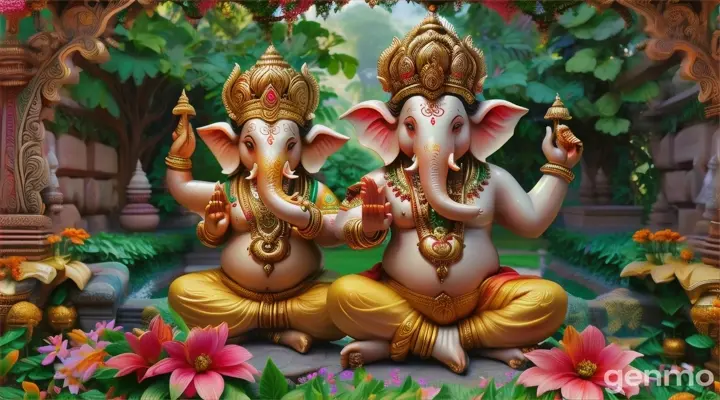 Lord Ganesha was seen dancing in garden