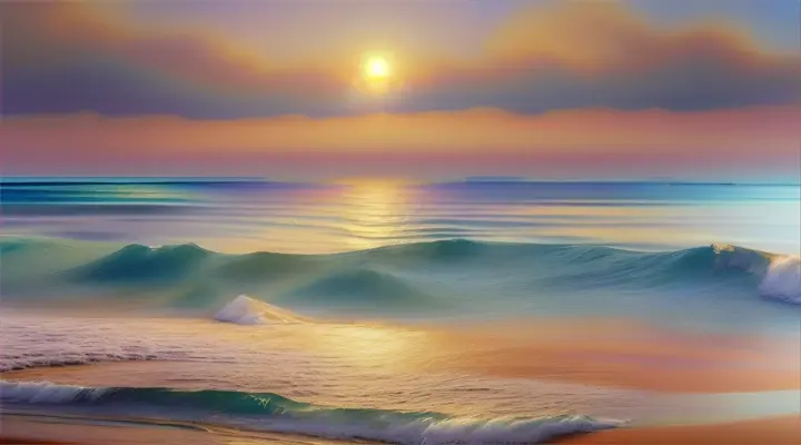 Dreamy seascape with distant ships, soft pastels on sandpaper, blending smooth and rough textures