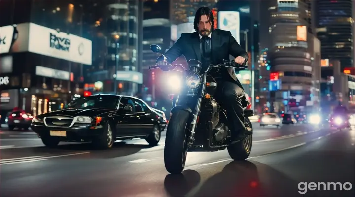 John wick pilotando uma moto