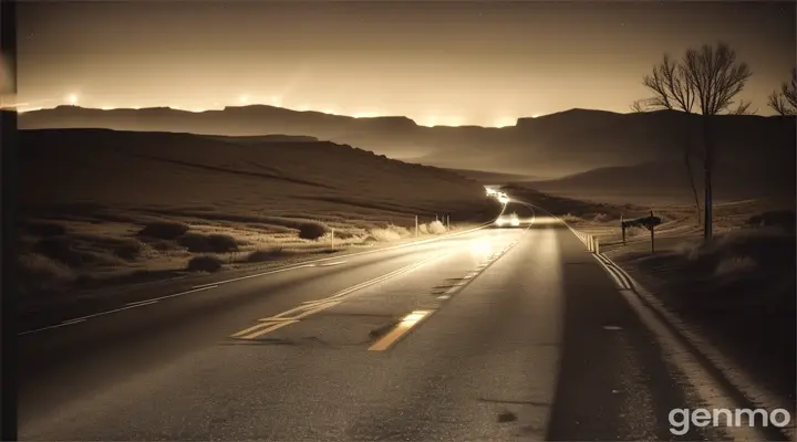 deserted road at night