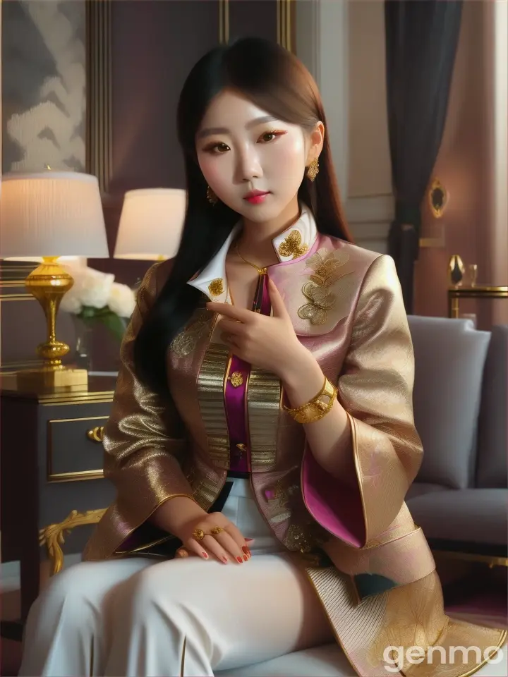 a korean rich girl in room