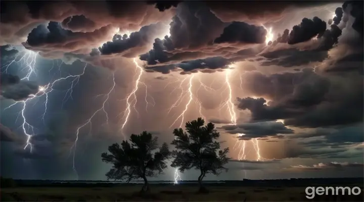 a large cloud filled with lots of lightning