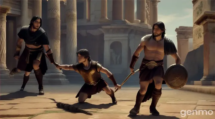 Romulus and Remus twin brothers, full screen video