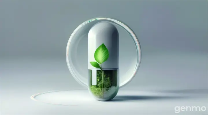 capsule with green leaves inside