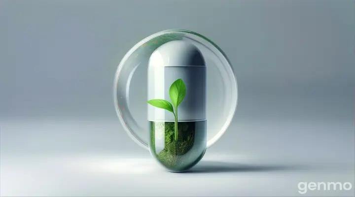 capsule with green leaves inside