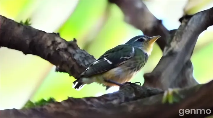 a small bird perched on a branch of a tree