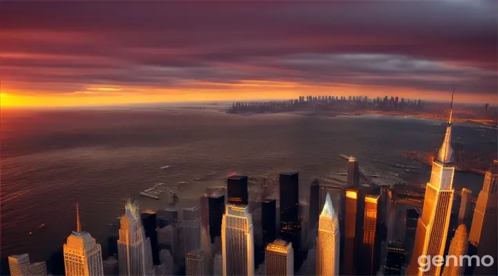 Les gratte-ciel de New York vue en contre plongée
