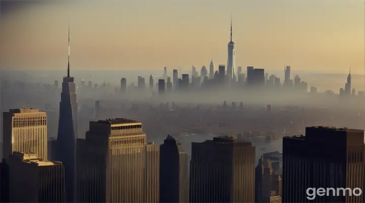 Les gratte-ciel de New York vue en contre plongée