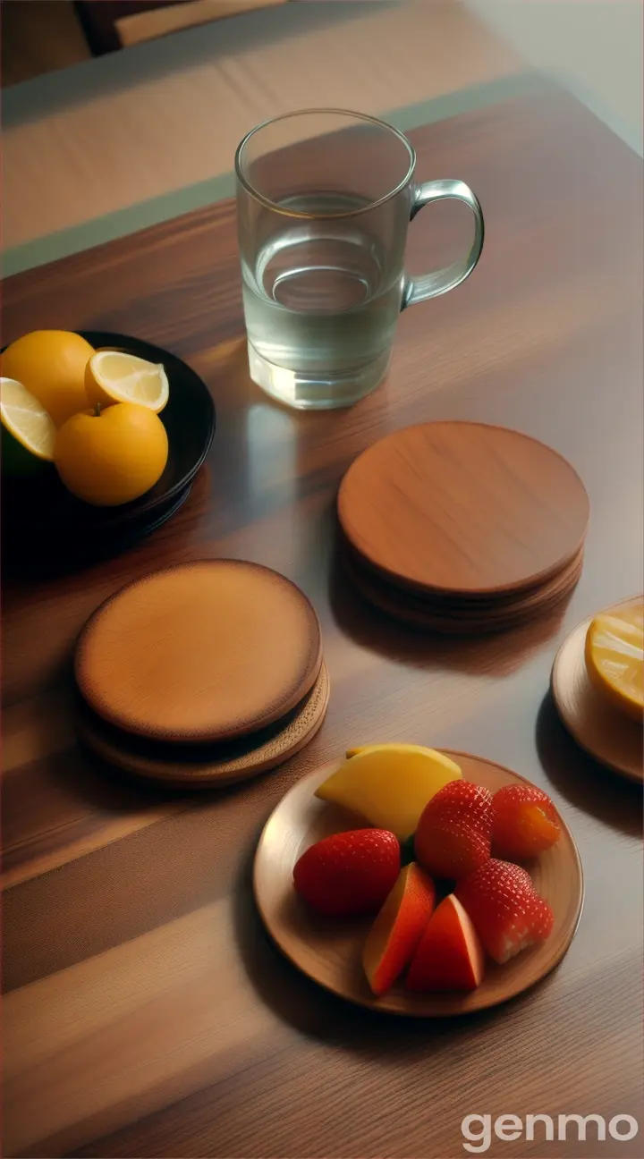 Coasters on dining table