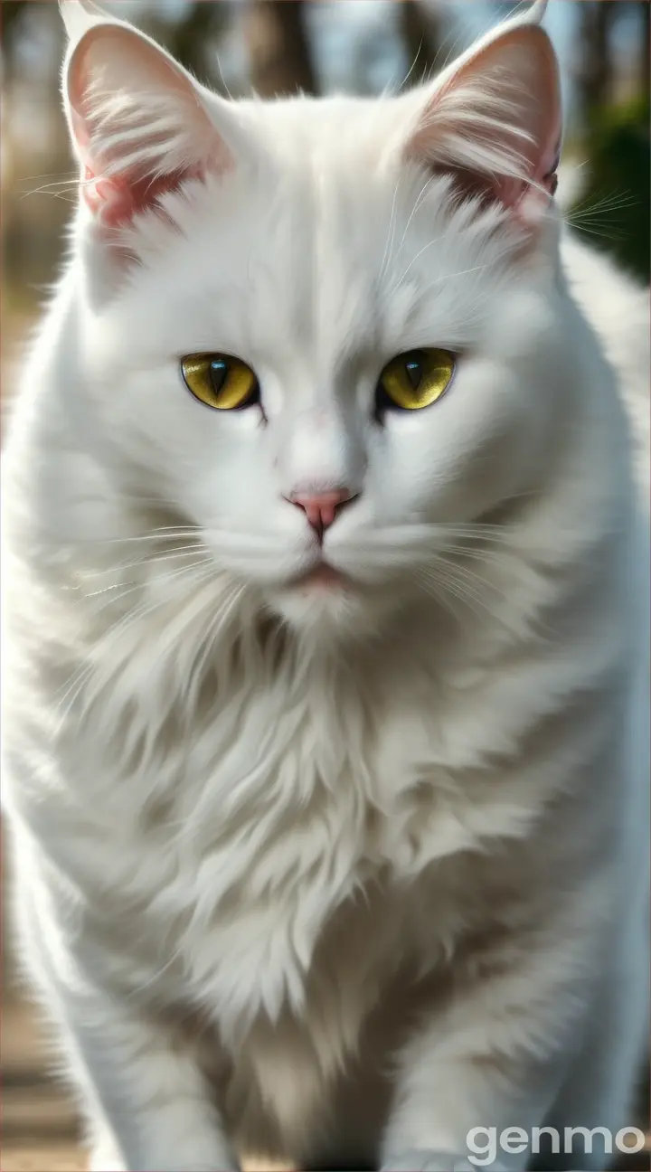 White beautiful cat, 9:16