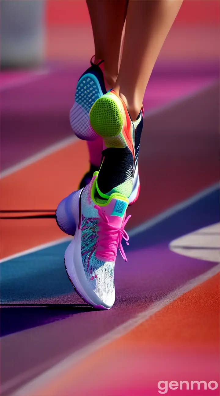 Young woman wearing exercise shoes