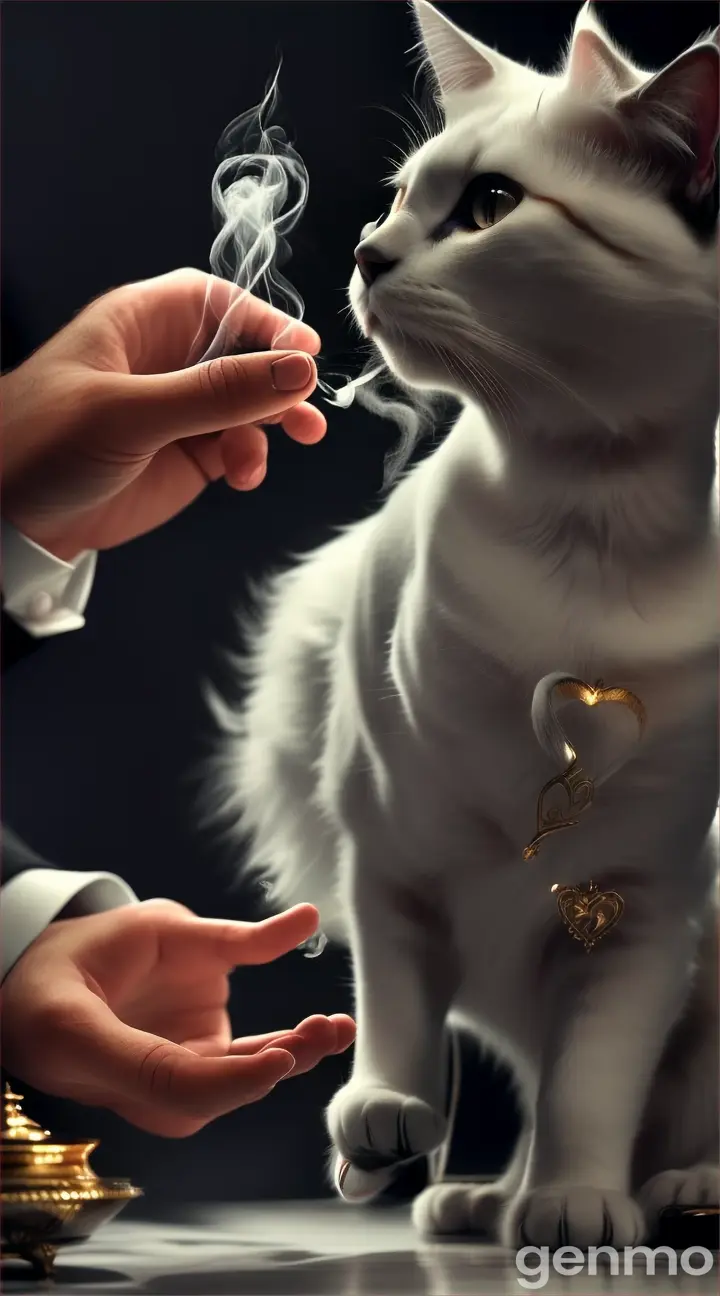 A magic trick with a cat