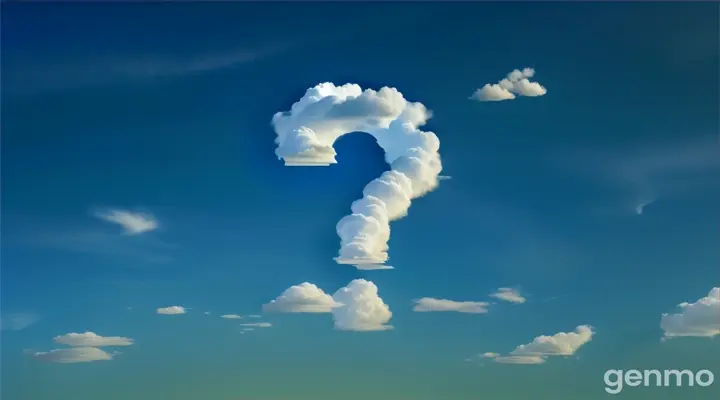 a cloud shaped like a question mark in the sky