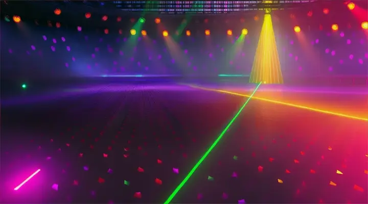 in a vibrant and dimly lit disco, observe a crowd of people lost in the rhythm of the music, moving and swaying together in a joyful dance, hands in the air and faces illuminated by colorful strobe lights, creating a dynamic and exhilarating atmosphere, cinematic style
