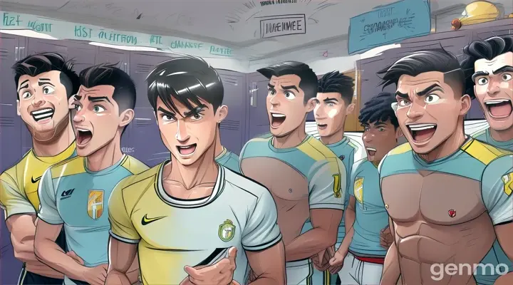 cartoon style ronaldo was teased by his seniors