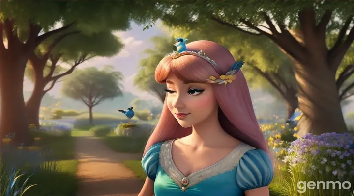 Princess Florine spent her days wandering the garden, talking to the birds, and caring for the animals Her favorite was a delicate bluebird, with feathers as bright as sapphires and a song that could charm even the grumpiest soul.

  3d animation