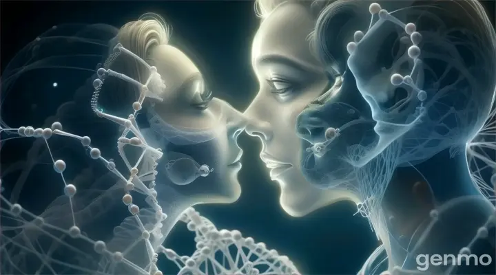 two faces couple in DNA molecular structure