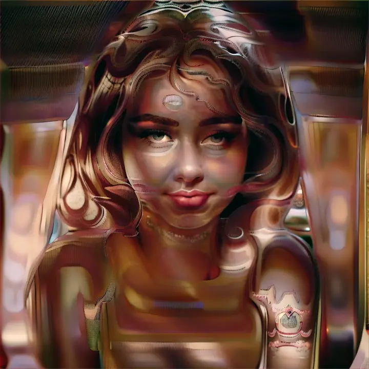 Animate a scene of a young woman with curly hair sitting on a couch, holding a glass of red wine. Begin with a close-up of her face as she gazes directly at the viewer, blinking softly and smiling slightly her mouth saying "I LOVE YOU". Her hand holding the wine glass should make small, gentle movements, as if swirling the wine subtly in the glass. The light coming through the window should cause a delicate play of shadows and reflections on her face and the glass, emphasizing the warm, cozy atmosphere of the room. The background remains softly blurred, capturing the soft afternoon light streaming through the window. The 5-second animation should focus on her relaxed expression, the gentle swirling motion of the wine, and the serene ambiance of the setting."
, advertising style