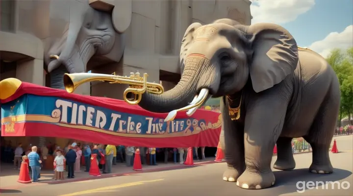 🎶 Verse 2:
Next comes the elephant, big and strong,
With his trunk swinging all day long,
TOOT, TOOT, TOOT! Hear his trumpet blow,
He’s having fun, and the parade will grow!