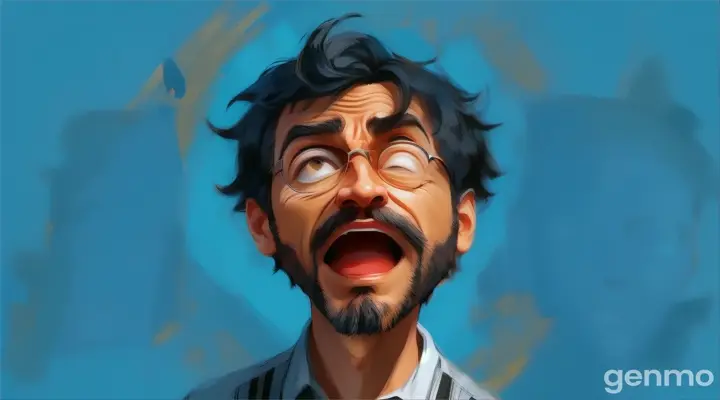Exaggerated funny expression of celebrity gaffes, obvious sense of contrast, satirical cartoon