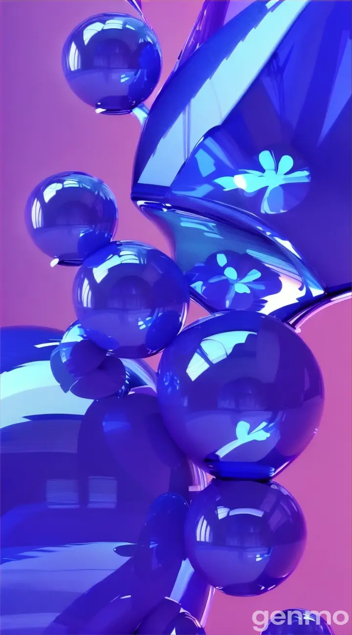 a blue vase with some blue balls in it